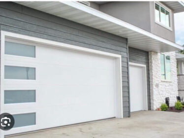 Contemporary Steel Series Double Door White Flush Windows Down Side